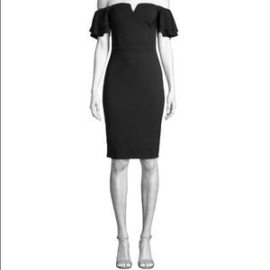 Black Off Shoulder Sheath Dress